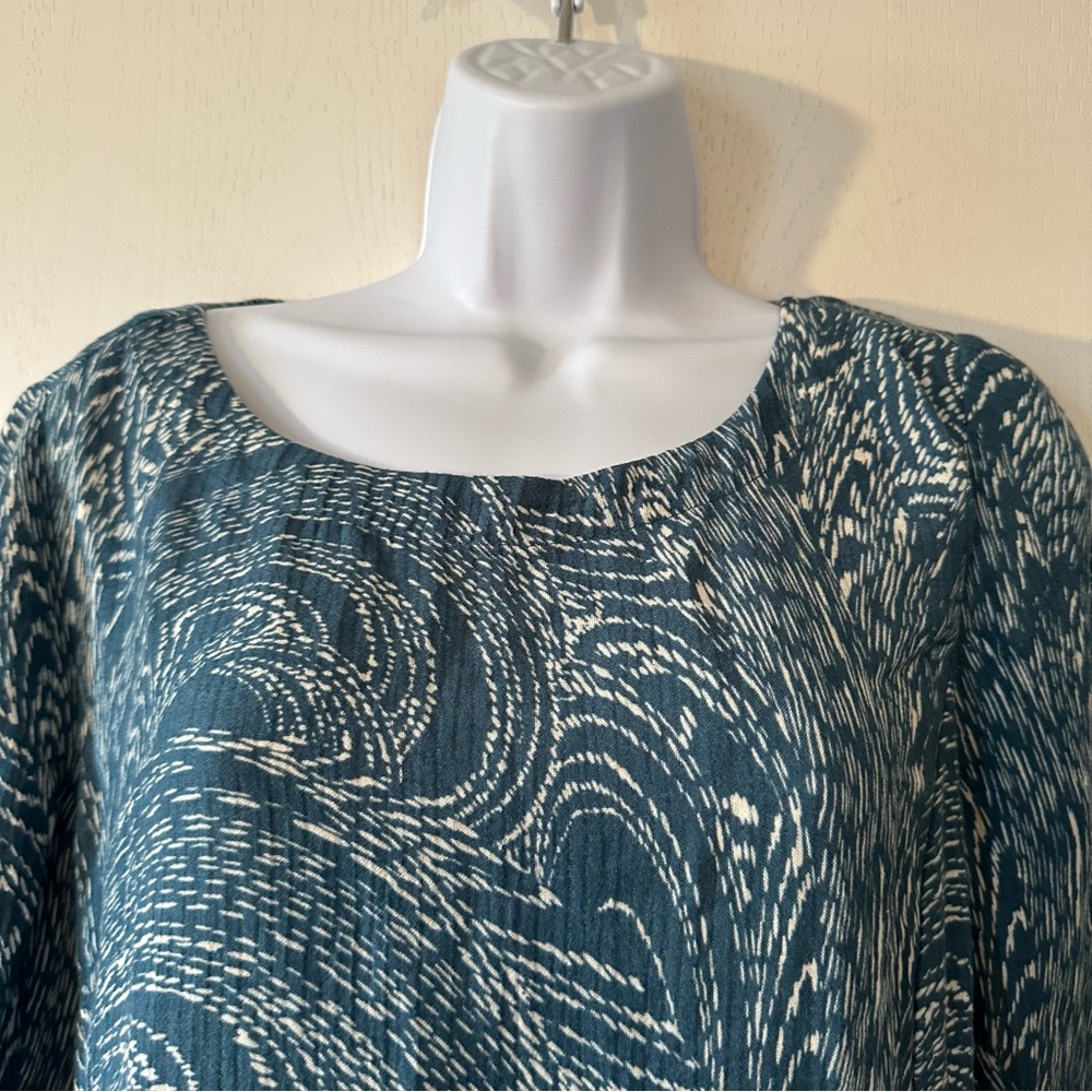Soft Surroundings Women's Gauze Ocean Tunic Top Tandoori Spice Print- Size Small - Picture 3 of 12